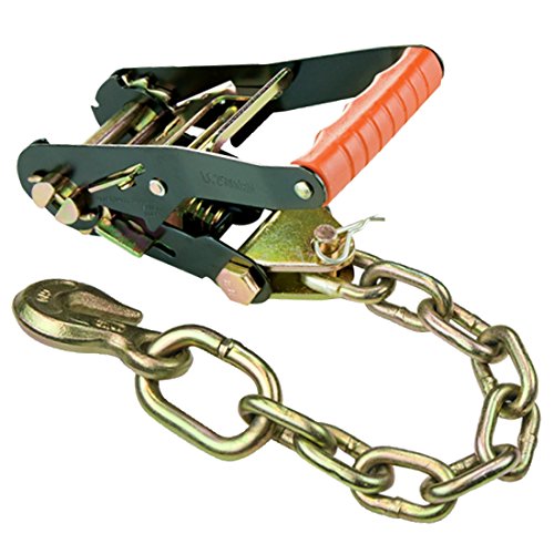 VULCAN Car Tie Down with Chain Anchors - Lasso Style - 2 Inch x 96 Inch - 4 Pack - PROSeries - 3,300 Pound Safe Working Load