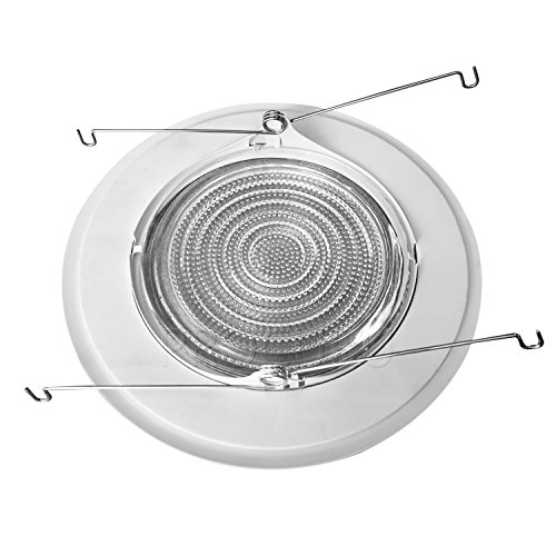 6" White Metal Shower Trim with Fresnel Glass Lens - for Wet Locations - for 6" Recessed Can Lights - UL Listed (White-Fresnel (4-Pack))