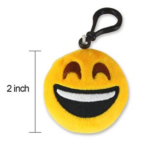 Dreampark 80 Pack Mini Emoticon Keychain Plush, Party Favors for Kids, Valentine's Day Gifts/Birthday Party Supplies, Emoticon Gifts Toys Carnival Prizes for Kids 2" Set of 80
