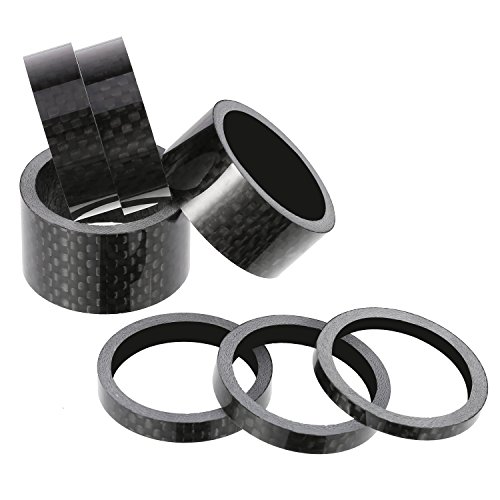 Sumind 11 Pieces Bike Carbon Fiber Headset Spacer Bicycle 1-1/8 Inch 20 15 10 5 3 2 1 mm, 7 Size