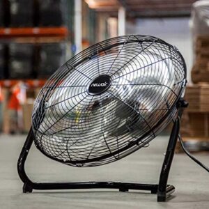 NewAir Floor Fan, 18" High Velocity Industrial Portable Shop Fan with 3 Speed Settings, WindPro18F,Black