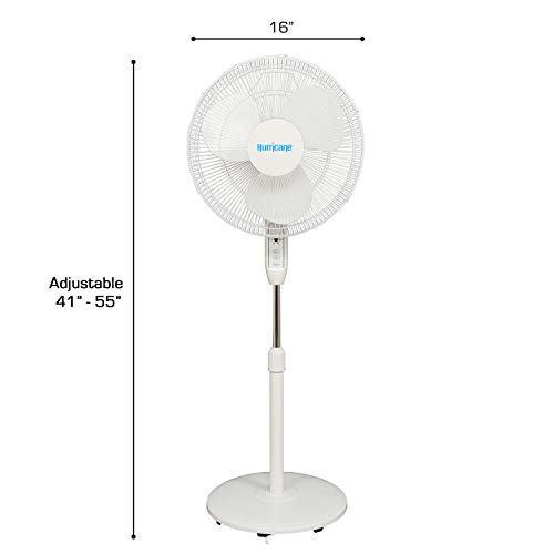 Hurricane Supreme Oscillating Stand Fan w/ Remote 16 in - White