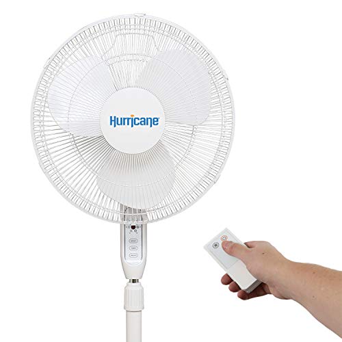 Hurricane Supreme Oscillating Stand Fan w/ Remote 16 in - White