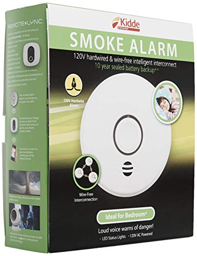 Kidde Wireless Smoke Detector, 10-Year Battery, Voice Alerts, Photoelectric Sensor Wire-Free Smoke Alarm