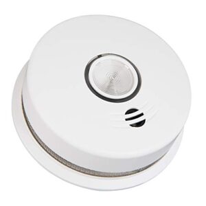kidde hardwired smoke detector with 9-volt battery backup (included), front-load battery door, test-silence button