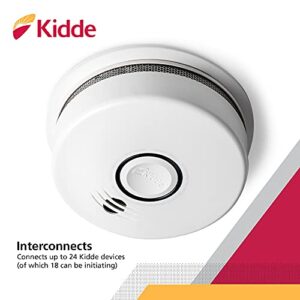 Kidde Wireless Hardwired Smoke Detector, 10-Year Battery Backup, Voice Alerts, Photoelectric Sensor Wire-Free Interconnect Combination Alarm