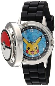 accutime kids pokemon pikachu analog quartz wrist watch with blue face & black strap, cool inexpensive gift & party favor for boys, toddlers, girls, adults all ages (model: pok9025)
