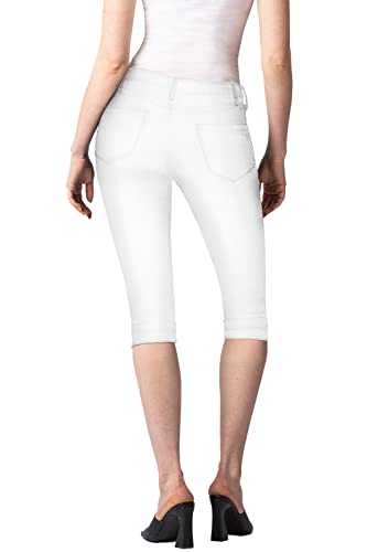 Hybrid & Company Women's Stretchy Denim Capri Jeans Q19411X White 22