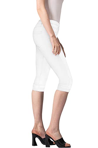 Hybrid & Company Women's Stretchy Denim Capri Jeans Q19411X White 22