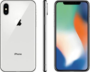 apple iphone x, 256gb, silver - for gsm (renewed)