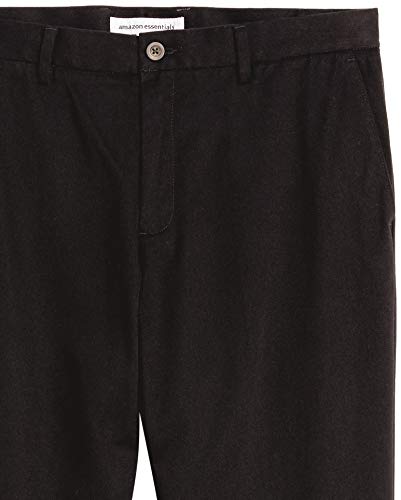 Amazon Essentials Men's Slim-Fit Wrinkle-Resistant Flat-Front Chino Pant, Black, 34W x 30L