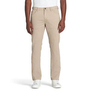 izod men's saltwater stretch flat-front chino pants, pale khaki slim, 33w x 29l