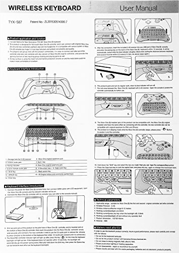 MoKo Green Backlight Keyboard for Xbox One Controller, Xbox Series X/S, Wireless Gaming Chatpad Keypad with USB Receiver&3.5mm Audio Jack, Xbox Accessories for Xbox One/One S/Elite/2 Controller, Black