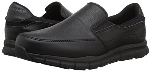 Skechers Men's Nampa-Groton Food Service Shoe, Black, 9 Wide