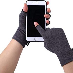 Duerer Arthritis Compression Gloves Women Men for RSI, Carpal Tunnel, Rheumatiod, Tendonitis, Fingerless Gloves for Computer Typing and Dailywork (Black, M)