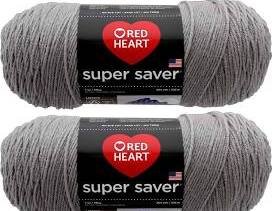 bulk buy: red heart super saver (2-pack) (dusty grey, 7 oz each skein)