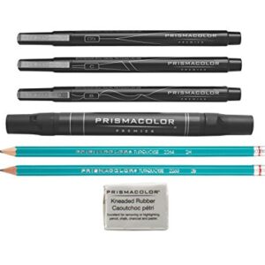 Prismacolor Premier Beginner Hand Lettering Set With Illustration Markers, Art Markers, Pencils, Eraser And Tips Pamphlet, Adult Coloring, 8 Count, Black