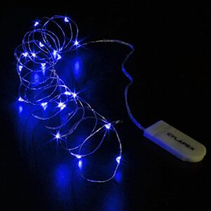 CYLAPEX 6 Pack Blue Fairy String Lights Battery Operated Fairy Lights Firefly Lights Micro LED Starry String Lights on 3.3ft/1m Silvery Copper Wire for DIY Decor Christmas Decoration Costume Wedding