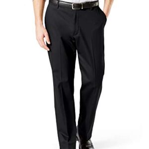 Dockers Men's Classic Fit Signature Khaki Lux Cotton Stretch Pants (Regular and Big & Tall), Black, 34W x 32L