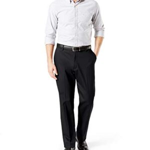 Dockers Men's Classic Fit Signature Khaki Lux Cotton Stretch Pants (Regular and Big & Tall), Black, 34W x 32L