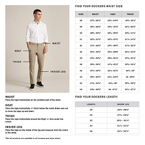 Dockers Men's Classic Fit Signature Khaki Lux Cotton Stretch Pants (Regular and Big & Tall), Black, 34W x 32L