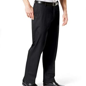 Dockers Men's Classic Fit Signature Khaki Lux Cotton Stretch Pants (Regular and Big & Tall), Black, 34W x 32L