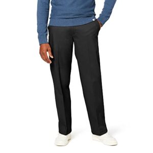 dockers men's relaxed fit signature khaki lux cotton stretch pants, black, 42w x 30l