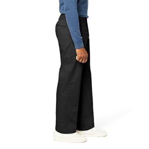 Dockers Men's Relaxed Fit Signature Khaki Lux Cotton Stretch Pants, Black, 42W x 30L