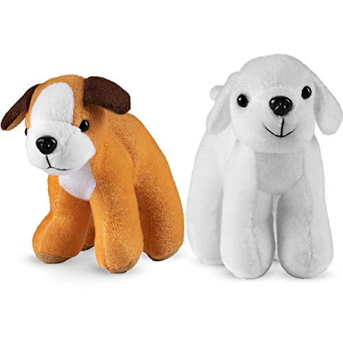 Bedwina Plush Puppy Dogs - Pack of 12 Assorted Stuffed Animals, 6 Inches Tall, Cute Stocking Stuffers