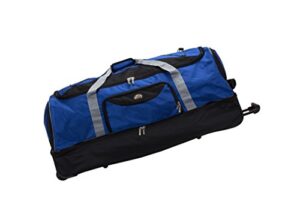 rockland drop bottom rolling duffel bag, navy, 40-inch