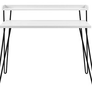 Ameriwood Home Haven Retro Desk with Riser, White