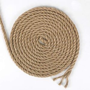 Tenn Well 8mm Jute Rope, 50 Feet Heavy Duty Natural Jute Twine, Thick Twine Rope Nautical Rope for Crafts, Gardening, Home Decor, Cat Scratching Post, Plant Hanger (Brown)