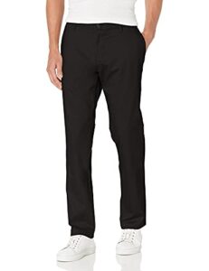 dockers men's athletic fit signature khaki lux cotton stretch pants, black, 29w x 30l