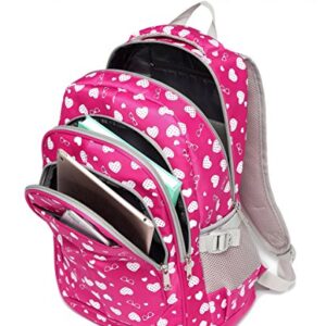 BLUEFAIRY Girls Backpack Kids Elementary School Bags Child Bookbags Waterproof Lightweight Travel Sturdy Durable Gift Mochila Para 5.6.7.8.9.10 Niñas（Rose Red）