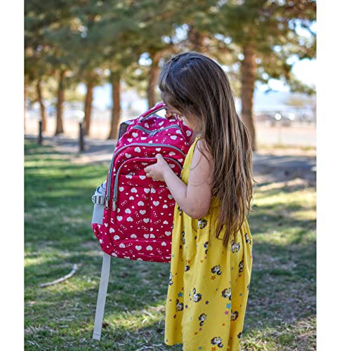 BLUEFAIRY Girls Backpack Kids Elementary School Bags Child Bookbags Waterproof Lightweight Travel Sturdy Durable Gift Mochila Para 5.6.7.8.9.10 Niñas（Rose Red）