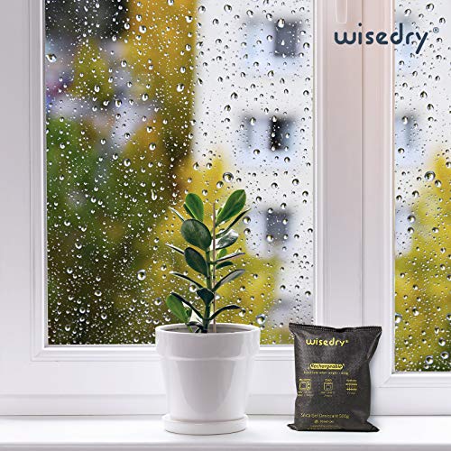 wisedry 2 x 500 Gram [2.2 lbs] Rechargeable Silica Gel Car Dehumidifier, Microwave Fast Reactivated Desiccant Packets Large for Gun Safe Closet Basement Garage Storage Moisture Absorber Bag Reusable