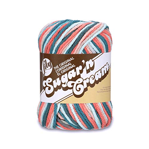 Lily Sugar N' Cream, The Original, Yarn, 57 grams,Coral of the Seas, One Ball