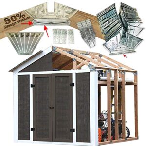 ezbuilder 70187 peak style shed instant framing kit, 7'x8', brown