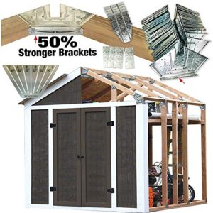 EZBUILDER 70187 Peak Style Shed Instant Framing Kit, 7'x8', Brown