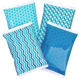 thrive ice packs for lunch bags - reusable ice packs for cooler and lunch box - long lasting, lightweight, soft gel ice packs for camping, beach bags, picnics, injuries - pack of 4
