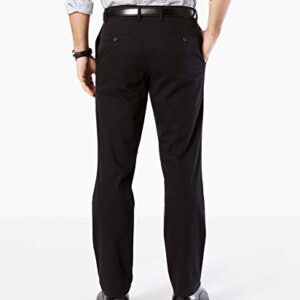 Dockers Men's Straight Fit Signature Lux Cotton Stretch Khaki Pant, Black, 38W x 32L