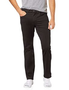dockers men's straight fit jean cut all seasons tech pants (standard and big & tall), black, 36w x 32l