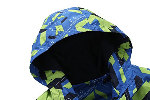 M2C Boys Geometric Fleece Lined Waterproof Jacket with Hood 4T Blue