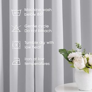 HOMEIDEAS Greyish White Curtains 84 Inches Long 2 Panels Set, Room Darkening Curtains & Drapes for Bedroom, Light Blocking Thermal Insulated Grommet Window Curtains for Living Room