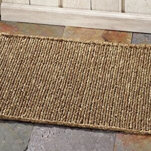 HF by LT Sophia Braided Seagrass and Jute Doormat, 18 x 30 inches, Durable and Sustainable Handwoven Seagrass and Jute, Static Free, Beige