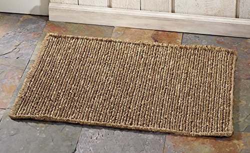 HF by LT Sophia Braided Seagrass and Jute Doormat, 18 x 30 inches, Durable and Sustainable Handwoven Seagrass and Jute, Static Free, Beige