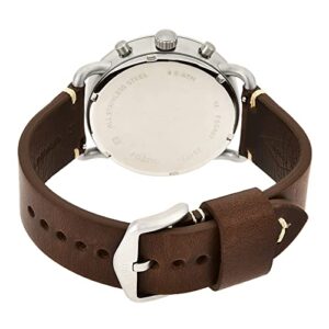 Fossil Men's Commuter Quartz Leather Chronograph Watch, Color: Silver, Brown (Model: FS5402)