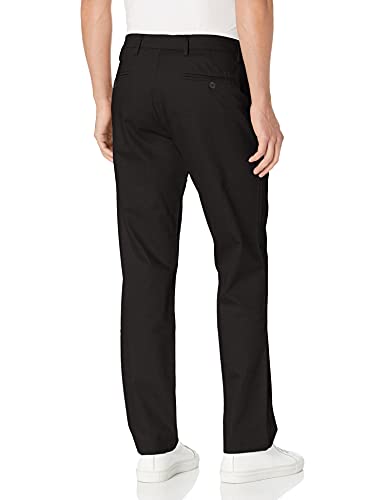 Dockers Men's Athletic Fit Signature Khaki Lux Cotton Stretch Pants, Black, 36W x 32L