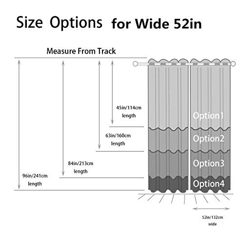 HOMEIDEAS Light Grey Blackout Curtains for Bedroom 52 X 84 Inch Long 2 Panels Set Room Darkening Curtains & Drapes, Light Blocking Soundproof Thermal Insulated Grommet Window Curtains for Living Room