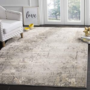 safavieh meadow collection 9' x 12' grey mdw178f modern abstract area rug